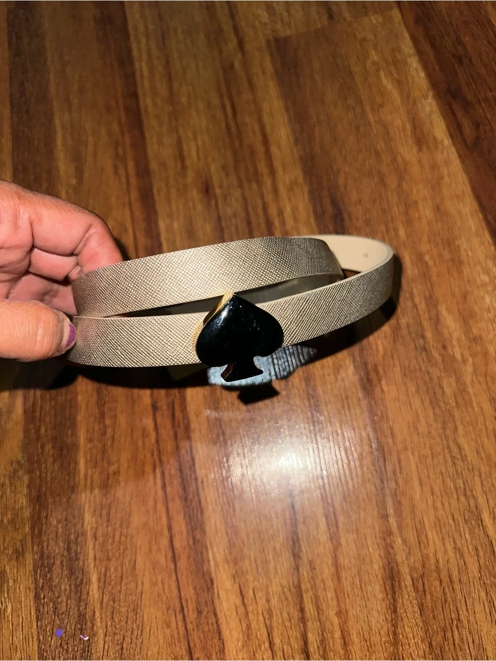 kate spade Gold Belt with Black Spade Buckle